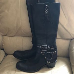 Cole Haan G Series Tall Black Moto Boots Size 8.5